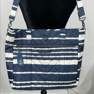 Lug Blue and White Quilted Crossbody/Tote Bag